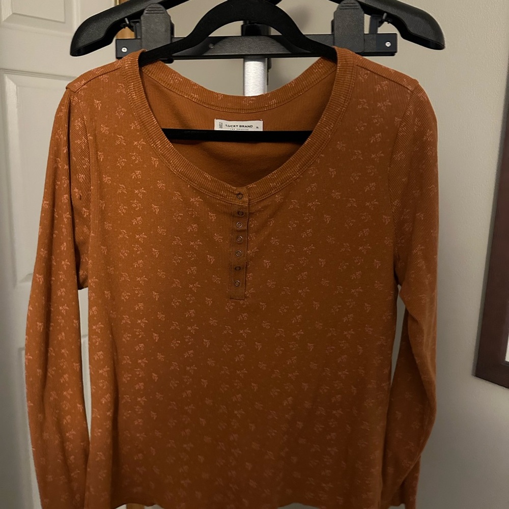 Lucky Brand Women's Brown Long Sleeve Top